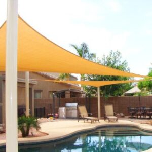 Big 20'x20'x20' Oversized Triangle Garden Patio Sun Sail Shade 20 ft, Color Desert Sand