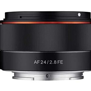 Rokinon AF 24mm f/2.8 Wide Angle Auto Focus Lens for Sony E-Mount, Black (IO24AF-E)