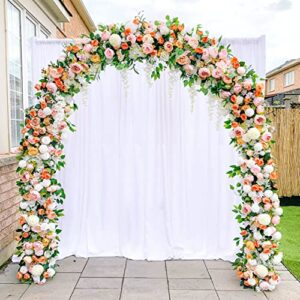 10x10FT White Backdrop Curtain for Parties Wedding White Photo Backdrop Curtains Drapes Fabric for Baby Shower Party Photoshoot Background Decorations