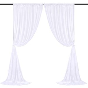 10x10FT White Backdrop Curtain for Parties Wedding White Photo Backdrop Curtains Drapes Fabric for Baby Shower Party Photoshoot Background Decorations