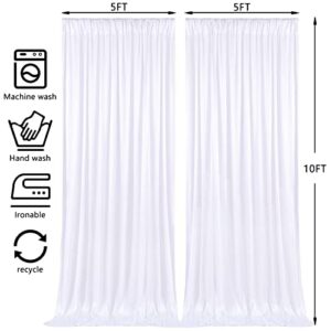 10x10FT White Backdrop Curtain for Parties Wedding White Photo Backdrop Curtains Drapes Fabric for Baby Shower Party Photoshoot Background Decorations