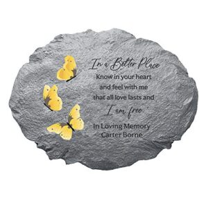 let’s make memories personalized sympathy stepping stone – i am free – condolence & memorial gift – customize with message -11”lx6”wx3”d