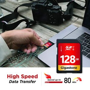 Gigastone 128GB 5-Pack SD Card UHS-I U1 Class 10 SDXC Memory Card High Speed Full HD Video Canon Nikon Sony Pentax Kodak Olympus Panasonic Digital Camera, with 5 Mini Cases