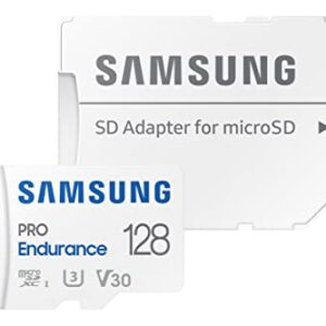 SAMSUNG PRO Endurance 128GB MicroSDXC Memory Card with Adapter for Dash Cam, Body Cam, and security camera – Class 10, U3, V30 (‎MB-MJ128KA/AM)