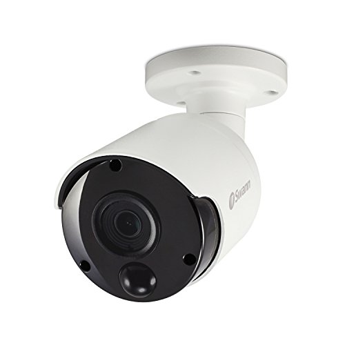 Swann Wired PIR Bullet Security Camera, 5MP Super HD Surveillance Cam with Infrared Night Vision, Thermal, Heat & Motion Sensing, Add to DVR with BNC, SWPRO-5MPMSB