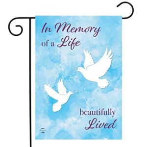 briarwood lane in memory of a life doves garden flag religious bereavement 12.5″ x 18″
