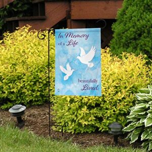 Briarwood Lane in Memory of A Life Doves Garden Flag Religious Bereavement 12.5" x 18"