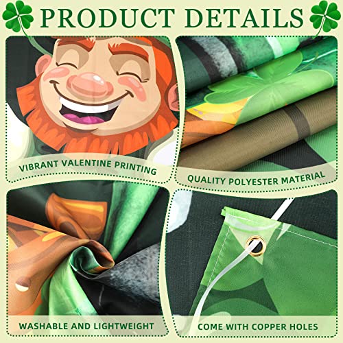 Large St. Patrick's Day Garage Door Banner Cover 6 x 13 ft Clover St. Patrick's Day Backdrop Decorations Irish Shamrock Leaves Party Outdoor Indoor Background Sign St. Patrick's Day Garage Door Decor