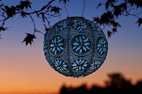 Allsop  31836 Home Soji Stella Boho LED Outdoor Solar Lantern, Handmade with Weather-Resistant UV Rated Tyvek Fabric, Stainless Steel Hardware, for Patio, Deck, Garden, 12X12