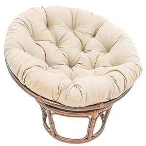 mustbe strong beige papasan chair cushion, garden round seat pads in water resistant fabric hammock swings chair cushion for indoor outdoor(not include chair),51.2×51.2inch
