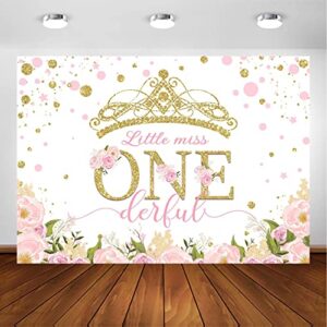 avezano gold crown princess 1st birthday backdrop miss onederful photography background blush pink and gold little princess first birthday party decoration (7x5ft)