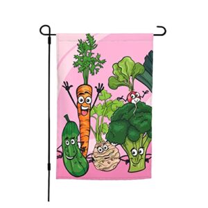 funny cartoon vegetables garden flags premium food cute art painting yard flag holiday party flag outdoor farmhouse decor home porch flags 12 x 18inch