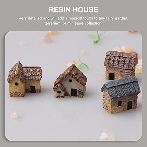 Angoily 12 Pcs Fairy Gardens Stone House Mini Fairy Cottage House Miniature Garden Stone House Ornaments for Micro Landscape Decoration(0.79" D x 0.79" W x 0.59" H)