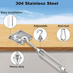 Shade Sail Hardware Kit, 6 inch Heavy Duty Awning Attachment Set for Garden Triangle and Square, Rectangle - 304 Stainless Steel Sun Shade Sail Fixing Hardware Accessories Kit