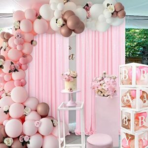 Pink Sequin Backdrop 2 Pieces 2ftx8ft Photography Background Party Curtain Glitter Wedding Backdrop Fabric