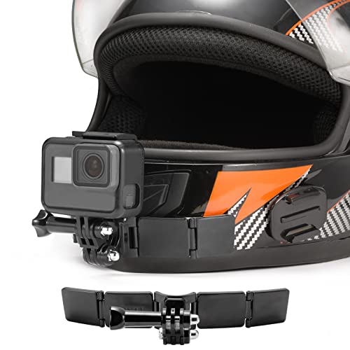 Lupholue Motorcycle Helmet Chin Mount Kits with Adhesive Curved Pads Compatible with GoPro Hero 11, 10, 9, 8, 7, (2018), 6 5, Hero Black, Session, Xiaomi Yi, SJCAM, Campark & Other Action Camera