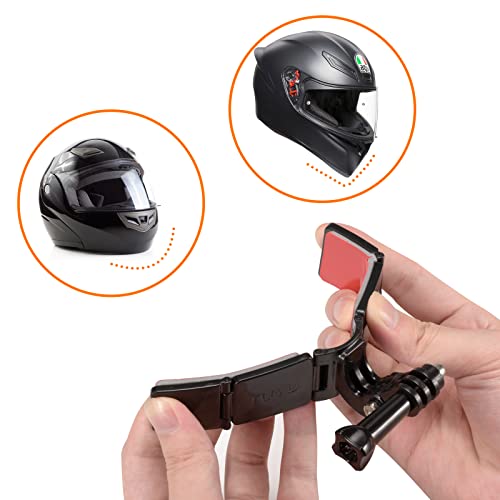 Lupholue Motorcycle Helmet Chin Mount Kits with Adhesive Curved Pads Compatible with GoPro Hero 11, 10, 9, 8, 7, (2018), 6 5, Hero Black, Session, Xiaomi Yi, SJCAM, Campark & Other Action Camera