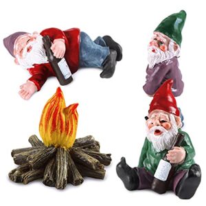 4 pieces christmas happy fairy gnomes garden accessories sculpture collectible figurines miniature gardening figurine gnomes ornament gnome kit fairy garden statues for miniature fairy garden supplies