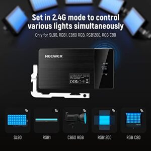 NEEWER RGB Video Light, SL90 12W 4300mAh Battery 360° Full Color 18 Light Scenes, 2500~10000K CRI97+ On Camera Light Panel Aluminum Alloy Body, App & 2.4G Control for YouTube/TikTok/Vlog/Photography