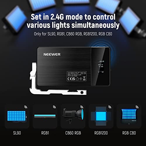 NEEWER RGB Video Light, SL90 12W 4300mAh Battery 360° Full Color 18 Light Scenes, 2500~10000K CRI97+ On Camera Light Panel Aluminum Alloy Body, App & 2.4G Control for YouTube/TikTok/Vlog/Photography