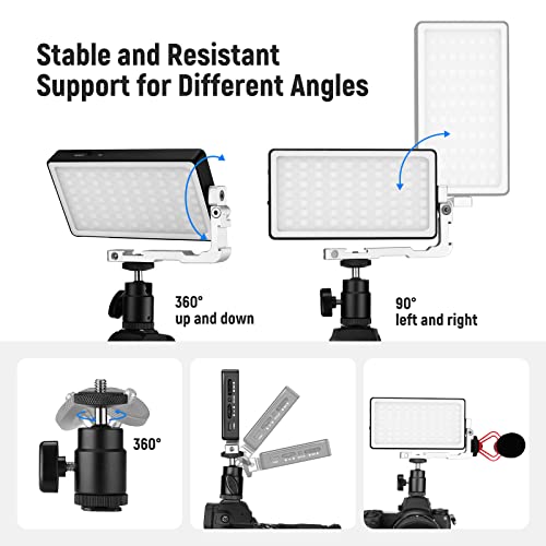 NEEWER RGB Video Light, SL90 12W 4300mAh Battery 360° Full Color 18 Light Scenes, 2500~10000K CRI97+ On Camera Light Panel Aluminum Alloy Body, App & 2.4G Control for YouTube/TikTok/Vlog/Photography