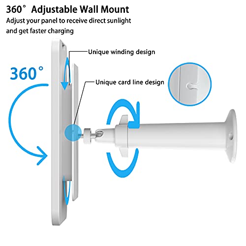 4W Solar Panel Charging Compatible with Google Nest Cam Outdoor/Indoor (Battery),with Anti-Theft Security Chain, IP65 Weatherproof,Includes Secure Wall Mount(White) (1)