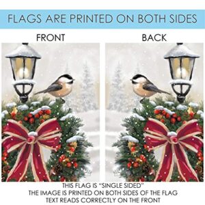 Toland Home Garden 12x18 Inch Double Sided Garden Flag Winter Flag, Snowy Wreath Christmas Winter Garden Flag House Flag For Outdoor Yard Decoration