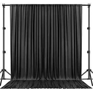 lalaport 10ft x10ft 190 gsm seamless durable backdrop for party, wedding, baby shower, birthday, graduation, exhibition decoration photography bridal shower drape photo booth home curtain – black