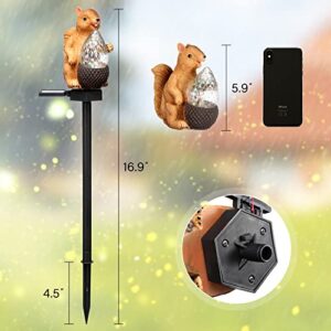 2 Pcs Solar Squirrel Garden Lights Animal Outdoor Waterproof Decorative Hedgehog Pathway Lights Outdoor Landscape Path Lights Waterproof Garden Decor Solar Garden Light Yard (Squirrel)