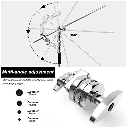 C Stand with Boom Arm-Photography Light Stand - Max Height 10.5ft/320cm, with 4.2ft/128cm Holding Arm ,Photography Stainless Steel Heavy Duty Stand Silver (CXJH01)