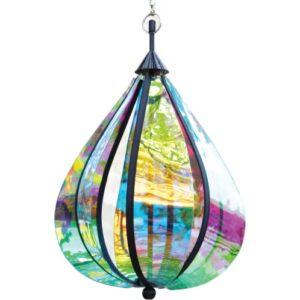 wind spinner rainbow drop colorful yard art spinning garden decor kinetic sculptures for outdoor and garden wind spinners 3d hanging ornament for patio