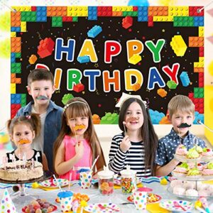 Building Blocks Party Decorations Colorful Blocks Birthday Backdrop Photography Children Kids Building Blocks Theme Party Supplies