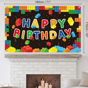 Building Blocks Party Decorations Colorful Blocks Birthday Backdrop Photography Children Kids Building Blocks Theme Party Supplies