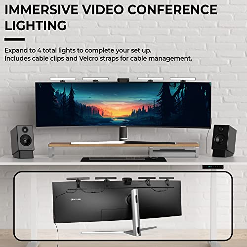 HumanCentric Video Conference Lighting - Webcam Light for Streaming, LED Monitor and Laptop Light for Video Conferencing, Zoom Lighting for Computer, Replaces Ring Light for Zoom Meetings, Double Kit