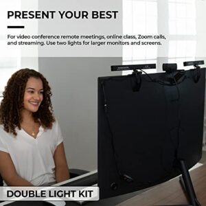 HumanCentric Video Conference Lighting - Webcam Light for Streaming, LED Monitor and Laptop Light for Video Conferencing, Zoom Lighting for Computer, Replaces Ring Light for Zoom Meetings, Double Kit