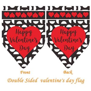 Valentine's Day Flag,Valentine's Heart Garden Flag 12x18 Inch Double Sided Printing 2 Layer Burlap Valentine Flags for Your Valentine's Day Decoration