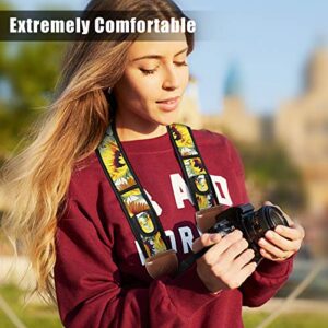 Fintie Camera Strap for All DSLR Camera, Universal Neck Shoulder Belt with Accessory Pockets for Canon, Nikon, Sony, Pentax, Sunflowers