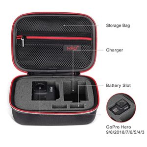 HSU Small Case for GoPro Hero 11/10/9/8, Hero7 Black,6,5, 4, 3+, 3,Hero(2018) Carrying Case for Action Cameras and GoPro Accessories(Small Size Red)