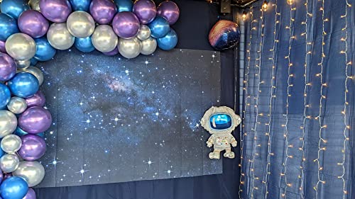 Avezano Starry Night Sky Backdrop Outer Space Galaxy Birthday Background Universe Nebula Stars Theme Party Decorations for Boy Kids First Birthday Banner Photo Booth Props(7x5ft)
