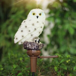 Solar Owl Garden Light, Outdoor Solar Powered Owl Stake Lights 2 Pack for Walkway Yard Lawn Landscape Lighting (Owl)