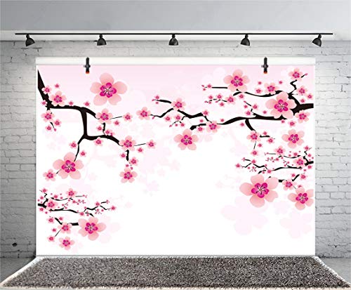 Leyiyi Romantic Cherry Blossoms Backdrop 7x5ft Photography Background Valentine's Day Decoration Soft Pink Love Theme Wedding Party Kids Girls Boys Adults Love Photo Booth Video Props