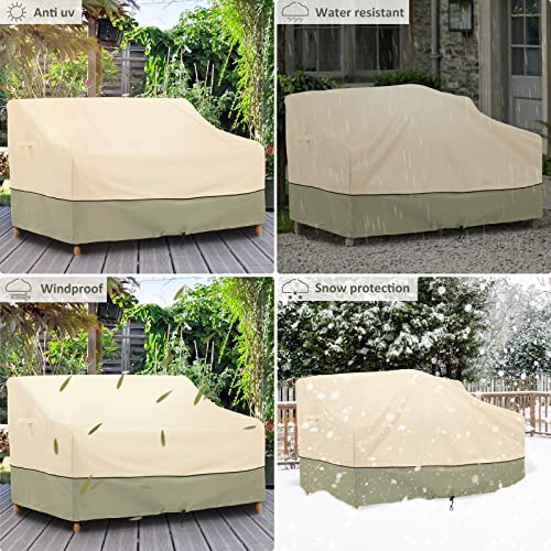 KylinLucky Outdoor Furniture Sofa Covers Waterproof, 2-Seater Patio Loveseat Bench Couch Covers Fits up to 78 x 42 x 30 inches