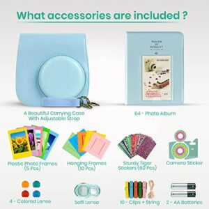 Fujifilm Instax Mini 9 Instant Camera + Fujifilm Instax Mini Film (40 Sheets) Bundle with Deals Number One Accessories Including Carrying Case, Color Filters, Kids Photo Album + More (Ice Blue)