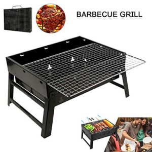 NEWCES Barbecue Desk Portable Folding Charcoal Barbecue Desk Tabletop Outdoor Black Smoker BBQ for Picnic Garden Terrace Camping Travel 13.8x10.6 x2.4 Tabletop Barbecue