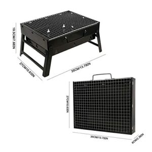 NEWCES Barbecue Desk Portable Folding Charcoal Barbecue Desk Tabletop Outdoor Black Smoker BBQ for Picnic Garden Terrace Camping Travel 13.8x10.6 x2.4 Tabletop Barbecue