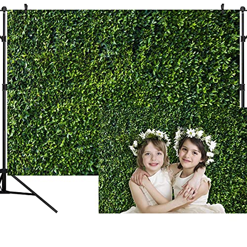 OUYIDA Green Leaves Photography Backdrops Grass Backdrop Wall Greenery Safari Party Decoration Photoshoot Newborn Baby Shower Backdrop Wedding Birthday Photo Background Studio Props Booth 7x5FT PCK41