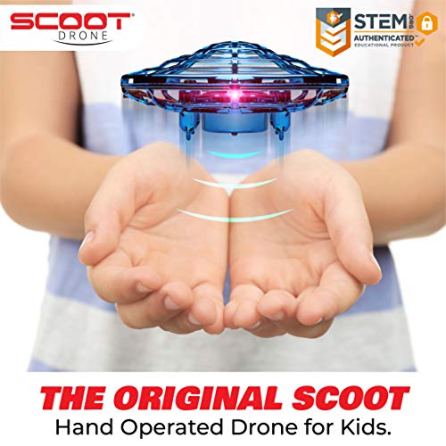 Force1 Scoot Hand Operated Drone for Kids or Adults - Hands Free Motion Sensor Mini Drone, Easy Indoor Small UFO Toy Flying Ball Drone Toy for Boys and Girls (Blue)