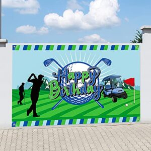 Golf Birthday Party Decoration Golf Happy Birthday Backdrop Photo Booth Banner Photography Background for Golf Sports Themed Birthday Party Supplies for Men Boy Adult Kids, 73 x 43inch