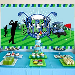 Golf Birthday Party Decoration Golf Happy Birthday Backdrop Photo Booth Banner Photography Background for Golf Sports Themed Birthday Party Supplies for Men Boy Adult Kids, 73 x 43inch