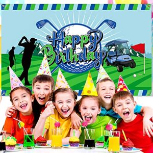 Golf Birthday Party Decoration Golf Happy Birthday Backdrop Photo Booth Banner Photography Background for Golf Sports Themed Birthday Party Supplies for Men Boy Adult Kids, 73 x 43inch